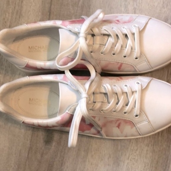Michael Kors Pink White Platform Tennis Shoes Sneakers Size 6.5 - Picture 4 of 9